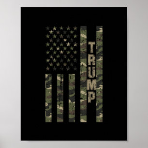 Trump Vereinigte Staaten Bedruckte Camo mit US-Fla Poster