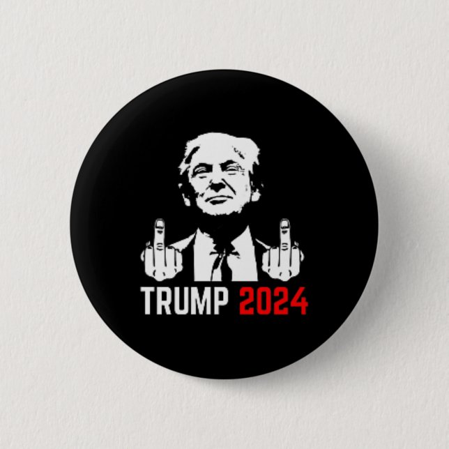 Trump verhaftet diese Fingers 2024 Amerika USA Fla Button (Vorderseite)