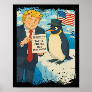 Trump verhängt Zollpinguin-Anime-Politik D Poster
