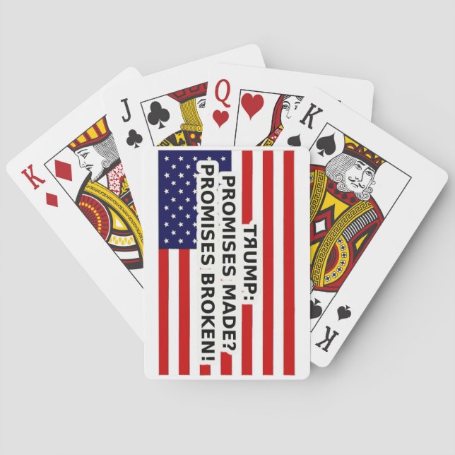 Trump verspricht gebrochene Versprechen Spielkarten (Rückseite)