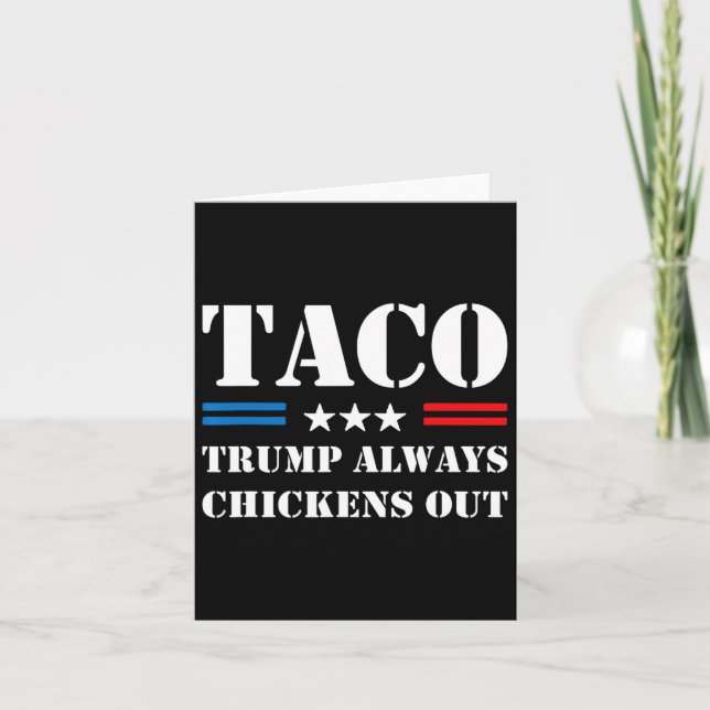 Trump vertreibt immer Taco-Handel Funny Meme 7 Karte (Vorderseite)