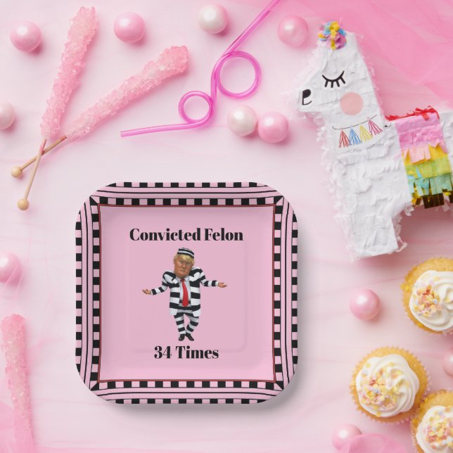 Trump verurteilte Felon Paper Plate Pappteller (Party)