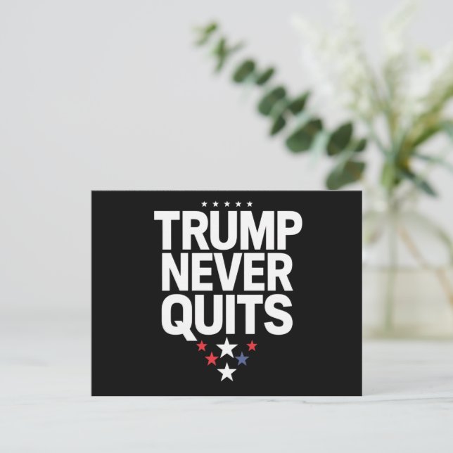 Trump verzichtet nie auf die patriotische Wahl Tru Postkarte (Stehend Vorderseite)