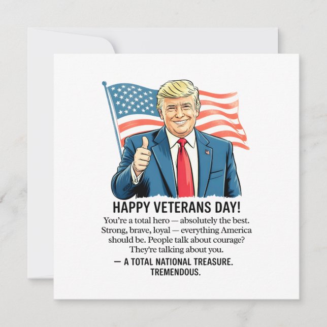 Trump Veterans Day Feiertagskarte (Vorderseite)