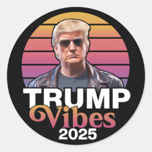 Trump Vibes 2025 Chiffon Top Runder Aufkleber