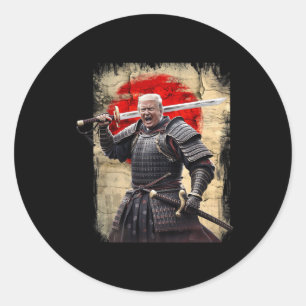 Trump Vintag Japanisch Art Anime Samurai Graphic W Runder Aufkleber
