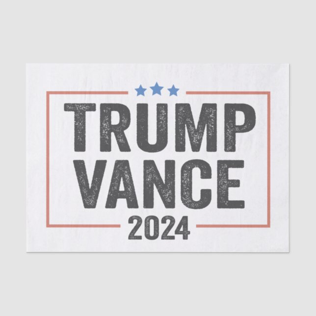 Trump-Vizepräsident Vance 2024 Präsidentschaftswah Seidenpapier (Vorderseite)