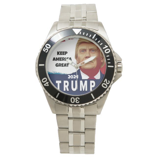 Trump-Wahl 2024 Behielt Amerika Groß Armbanduhr (Vorderseite)