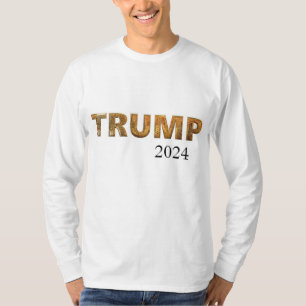 Trump, Wahl 2024, weißer Langschläfer-T - Shirt