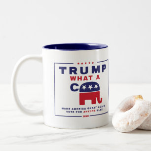 Trump. Was A C*** - Anti-Trump-Wahlplakat Zweifarbige Tasse