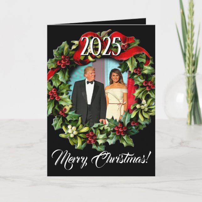Trump Weihnachten im Jahr 2019 Gruß von Wreath Fot (Vorderseite)