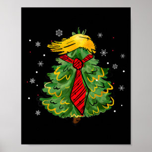 Trump Weihnachten USA Lustig Trump Haar Baum Hässl Poster