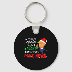 Trump Weihnachts-Pyjama-Shirt Lieber Santa Schlüsselanhänger