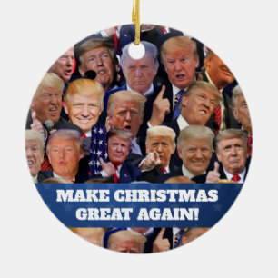 Trump-Weihnachtsbaumanhänger Keramik Ornament