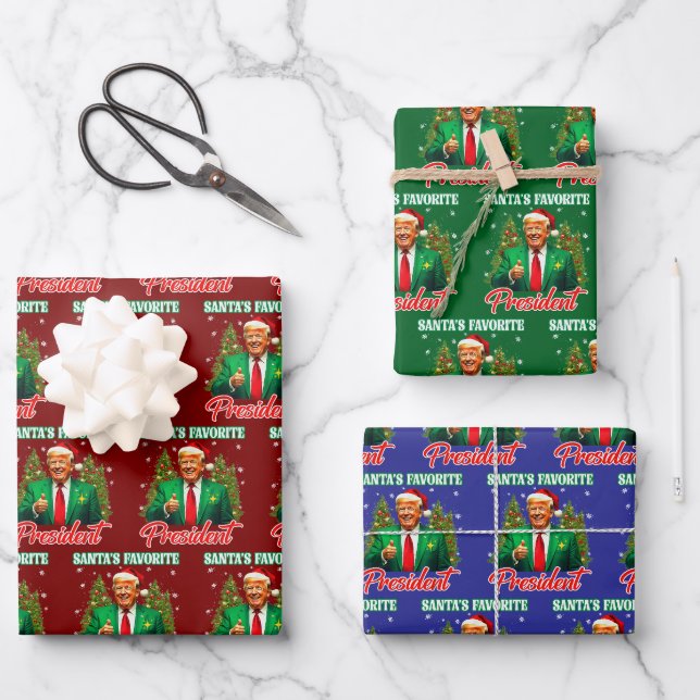Trump Weihnachtsgeschenk | Der Lieblingspräsident  Geschenkpapier Set (Vorderseite)