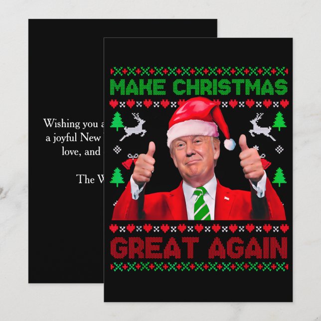 Trump Weihnachtskarte, Weihnachten wieder großarti (Vorne/Hinten)