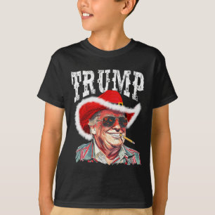 Trump Weihnachtsmann Cowboy Hut Weihnachten Texas T-Shirt