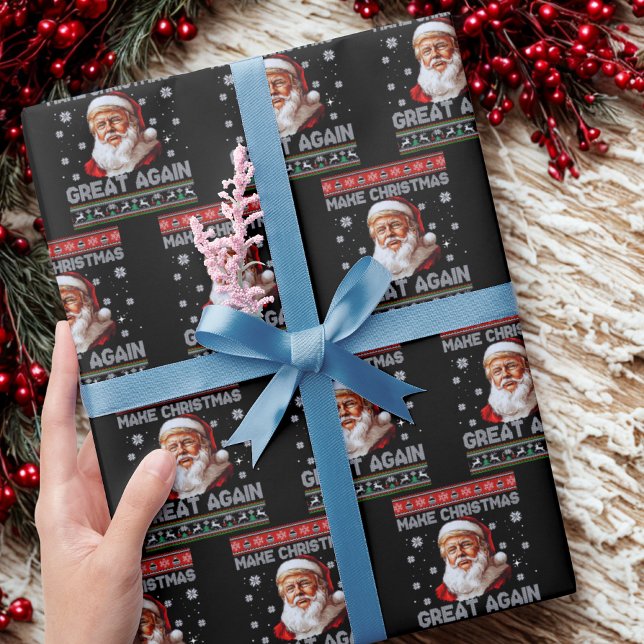 Trump Weihnachtsmann macht Weihnachten wieder groß Geschenkpapier (Von Creator hochgeladen)