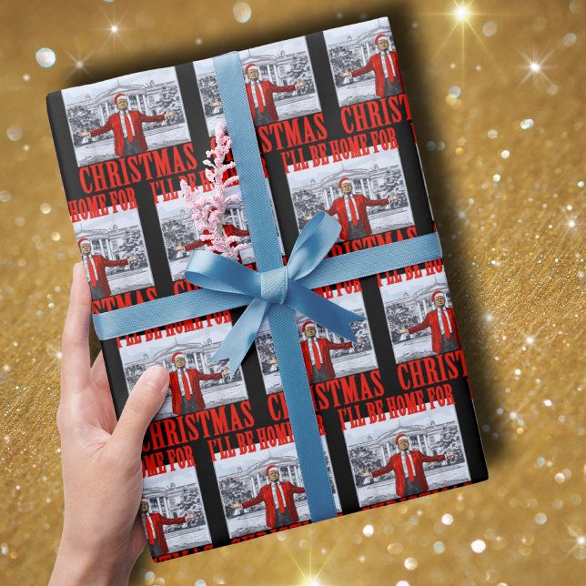 Trump-Weihnachtsmannmütze | Ich bin zu Weihnachten Geschenkpapier (Von Creator hochgeladen)