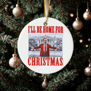 Trump-Weihnachtsmannmütze   Ich bin zu Weihnachten Keramik Ornament