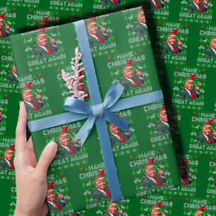 Trump-Weihnachtsmannmütze macht Weihnachten wieder Geschenkpapier