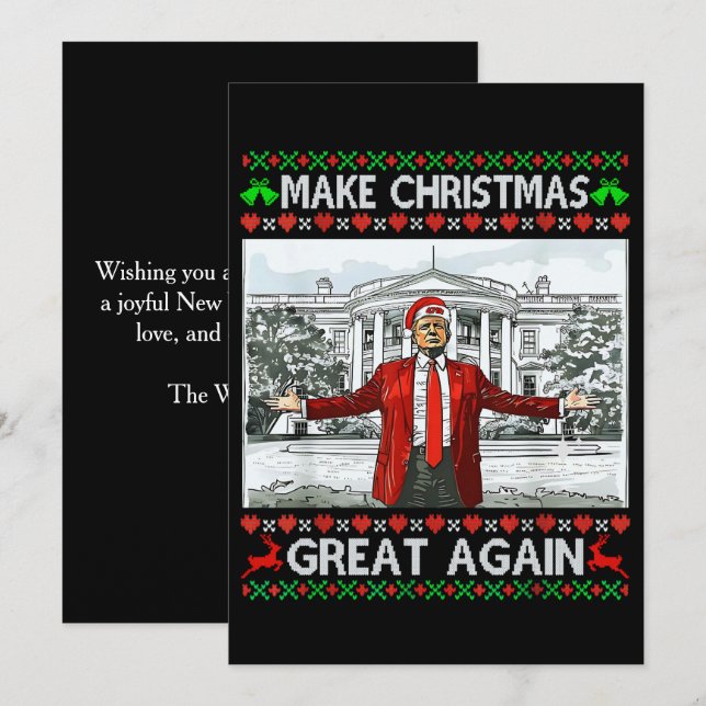 Trump-Weihnachtsmannmütze | Weihnachten wieder gro (Vorne/Hinten)
