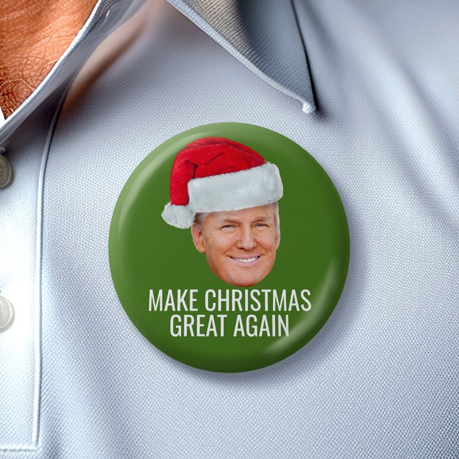 Trump-Weihnachtsmannmütze - Weihnachten wieder zum Button (Trump Button - Make Christmas Great Again)