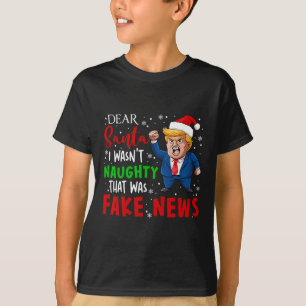 Trump Weihnachtspyjamas Lieber Santa Falsche Nachr T-Shirt