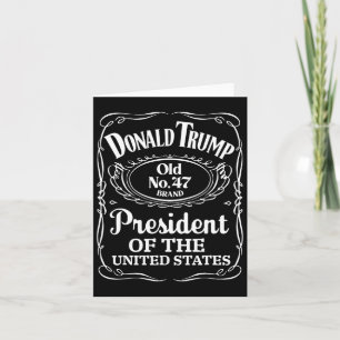 Trump Whiskey Flasche Label Trump 47. Präsident 20 Karte