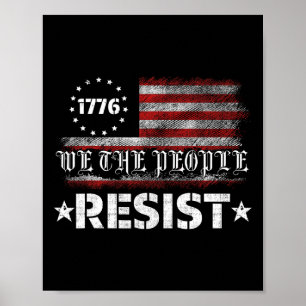 Trump widerstehen Protest gegen die Fahne der poli Poster