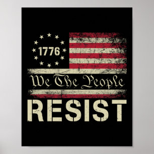 Trump widerstehen Protest gegen die Fahne der poli Poster