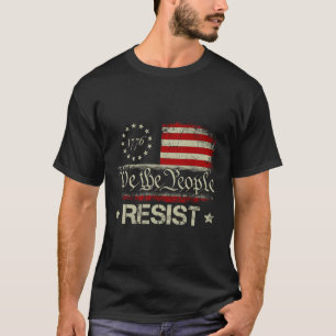 Trump widerstehen und protestieren bedrängte US-Fl T-Shirt
