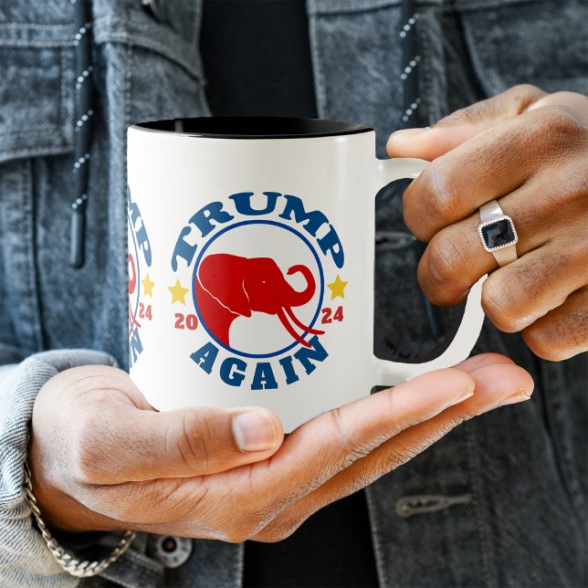 TRUMP WIEDER Red Elephant 2024 Zweifarbige Tasse (Von Creator hochgeladen)