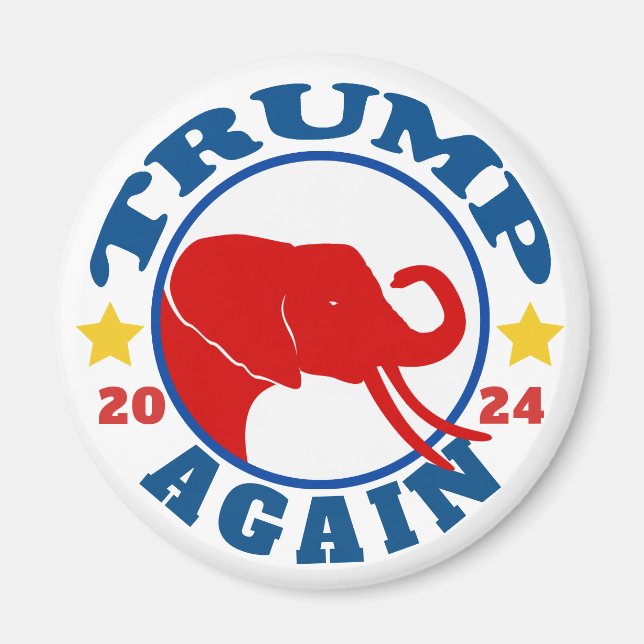 TRUMP WIEDER Roter Elefant 2020 Wahl Magnet (Vorne)