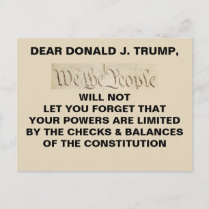 Trump Wir die Menschen Karo und Balancewiderstand Postkarte
