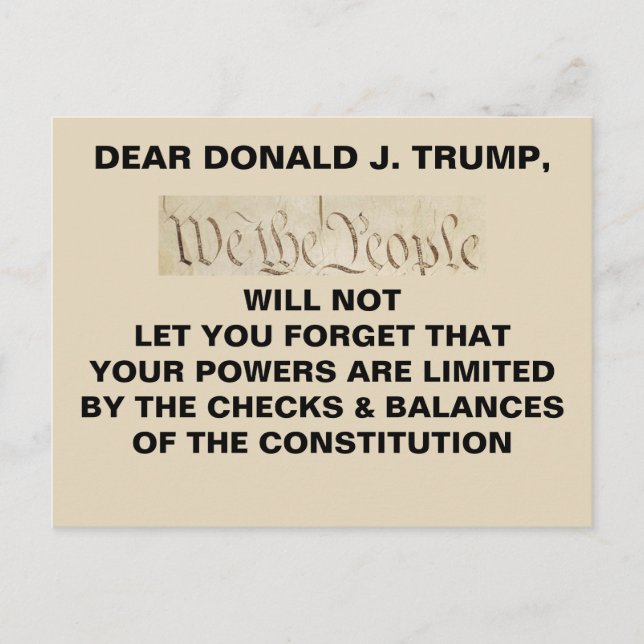 Trump Wir die Menschen Karo und Balancewiderstand Postkarte (Vorderseite)