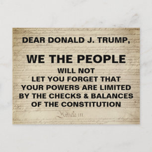 Trump Wir die Menschen Karo und Balancewiderstand Postkarte