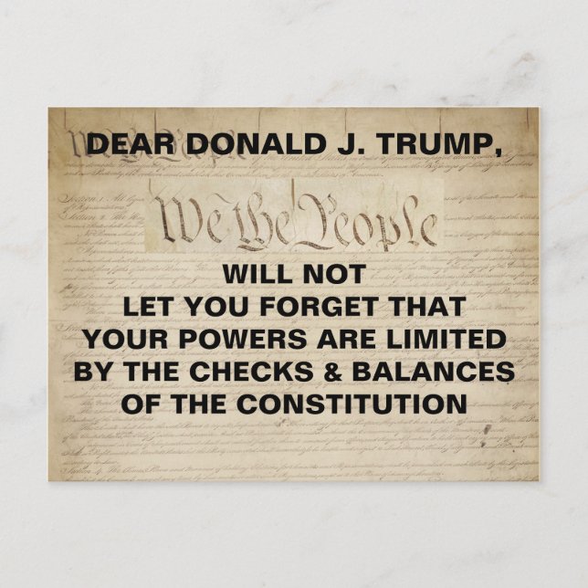 Trump Wir, die Menschen Karos und Ausgewogenheit i Postkarte (Vorderseite)