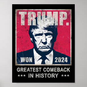 Trump Wir haben 2024 gewonnen Größter Comeck in de Poster