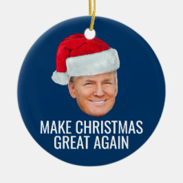 Trump with Santa Hat - Make Christmas Great Again Keramik Ornament