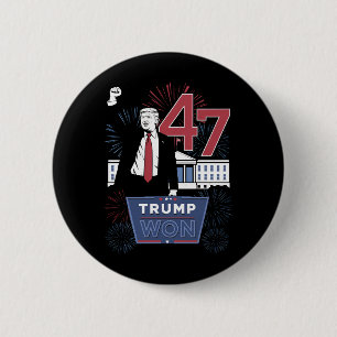 Trump Won 2024 Präsident 47 Amerika USA Button