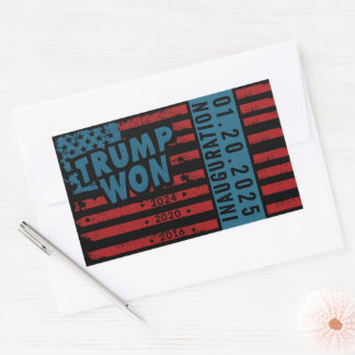 Trump Won 2024 Rechteckiger Aufkleber