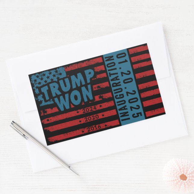 Trump Won 2024 Rechteckiger Aufkleber (Umschlag)