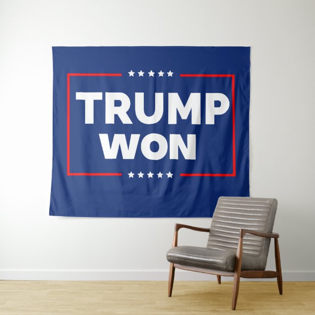Trump Won 2024 Wandteppich (Beispiel (Horizontal))