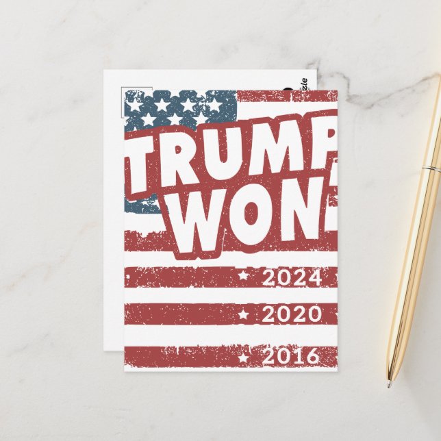 Trump Won Postkarte (Vorderseite/Rückseite Beispiel)