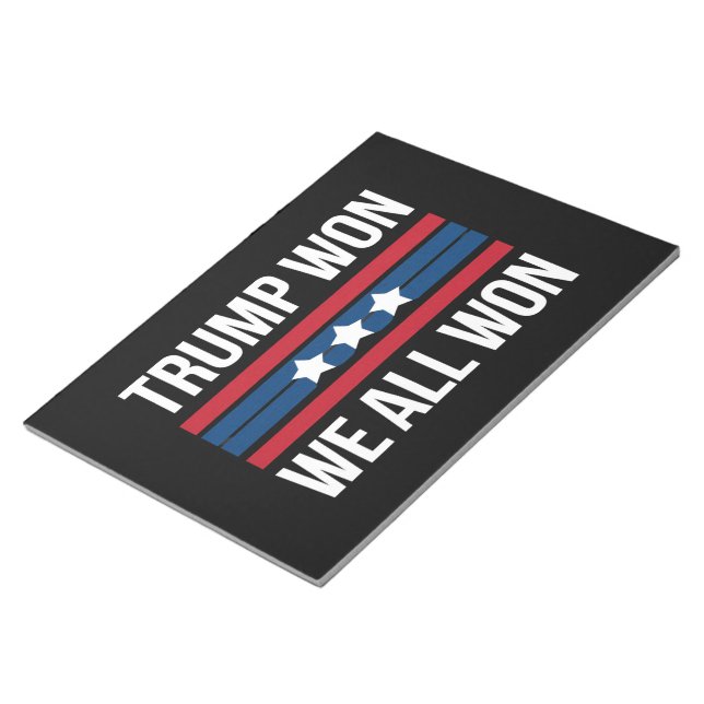 Trump Won We All Won 2024 USA Flag Trump Won Notizblock (angewinkelt)