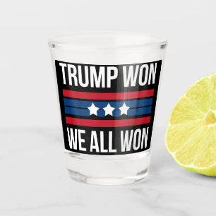 Trump Won We All Won 2024 USA Flag Trump Won Schnapsglas