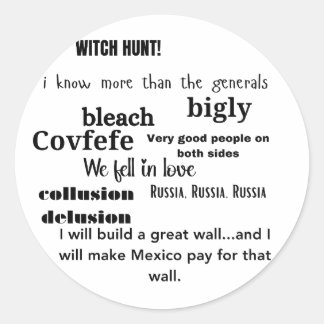 Trump Word Cloud Typografie Runder Aufkleber