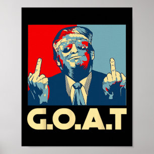 Trump Ziege 45. Präsident Mittelfinger Wahl R Poster