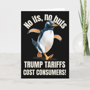 Trump-Zölle kosten Verbrauchern lustiger Pinguin g Karte